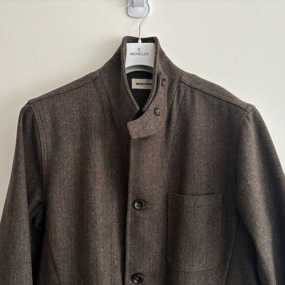 Taylor Stitch Olive Brown Wool Tweed Norfolk Hunting Jacket / Blazer - 42 Large - Picture 2 of 16